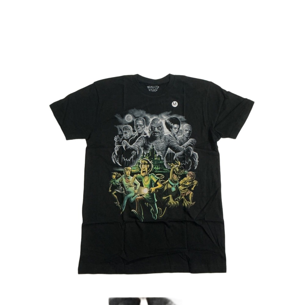 Scooby-Doo x Universal Monsters T-Shirt Mens M Black Graphic Tee Monster Tease